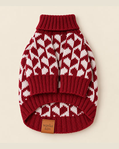 Wine & Pink Hearts Sweater